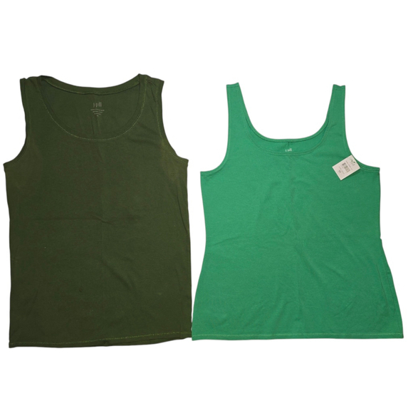 Lot of 7 Women's J. JILL Tank Tops Sz M Green Purple Orange Blue Cotton - Picture 2 of 11